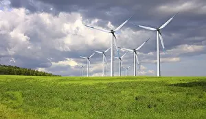 Deserted Windmill View Prints: Clouds and windmills panorama