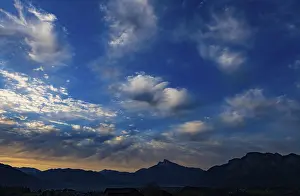 Upper Austria Weather Forecast Prints: Cloudscape of altocumulus clouds at dawn