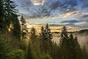 Cloudy European Skies Prints: Cloudscape over the Eifel in Germany