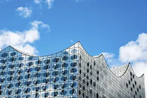 Herzog And De Meuron Design Prints: Cloudy reflection, glass facade