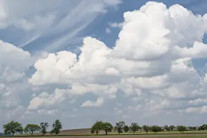 Central Europe Cloudy Skies Prints: Cloudy sky over fields, Tharandt
