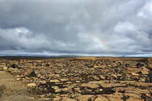 Northern Iceland Landscape Prints: Cloudy sky over vegetationless landscape