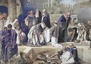 German Monarchs History Prints: Clovis was the first king of the Franks