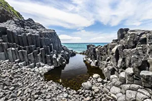 Basalt Cliffs Prints: Coastal basalt cliffs, basalt columns