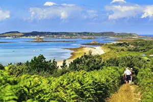 Coastal Region Images Prints: Coastline with footpath, Spring Clouds