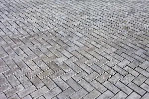 Deserted Cobblestone Street Prints: Cobblestone road background