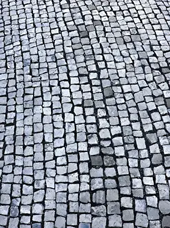 Deserted Street Scene Prints: A cobblestone texture image
