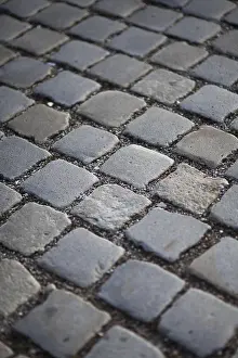Deserted Street Prints: Cobblestones as a background