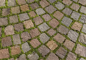 Deserted Cobblestone Street Prints: Cobblestones, Germany
