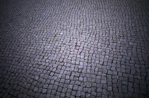 Deserted German Streets Prints: Cobblestones, Weimar, Thuringia, Germany