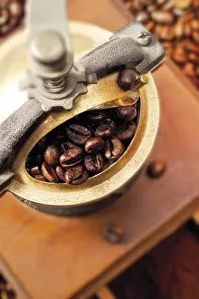 Studio Food Photography Prints: Coffee mill with coffee beans