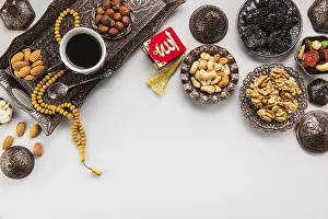 No People Drinking Coffee Prints: Coffee cup with different nuts beads
