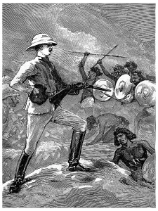 Vintage Warfare Illustration Prints: Colonel Burnaby at the Second Battle of teb