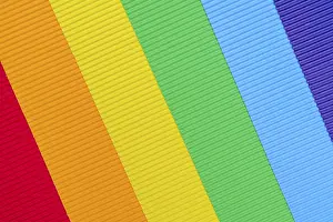 Waste Separation And Recycling Concept Prints: Colored background of corrugated paper