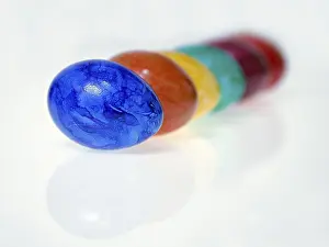Studio Shot Of Easter Eggs Prints: Colored easter eggs, cut out