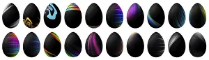 Multicolored Easter Eggs Prints: Colorful Easter Eggs set, multicolored Eggs set