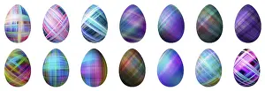 Colorful Easter Eggs Prints: Colorful Easter Eggs set, multicolored Eggs set