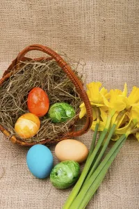 Spring Heralds Prints: Coloured eggs