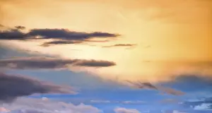 Overcast Sky Photos Prints: Coloured sky with some clouds at dusk