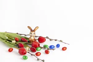 Colourful Easter Prints: Colourful Easter eggs, a bunny