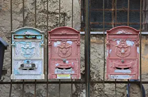 Procida Island Italy Prints: Colourful old mailboxes, mailbox