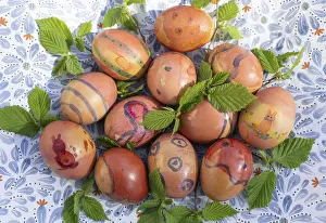 Hand Painted Easter Eggs Prints: Colourful painted Easter eggs, Germany