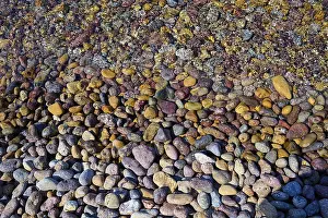 Aegean Sea Shoreline Prints: Colourful pebbles on the shore with diverse patterns and textures