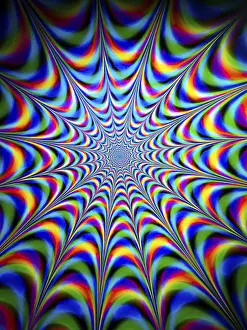Multicoloured Patterns Prints: Colourful psychedelic background and texture pattern