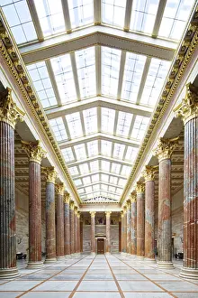 Austrian Parliament Building Prints: Column hall with 24 marble columns