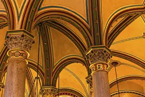 Historic City Center Austria Prints: Columns and ceiling vault in Cafe Central