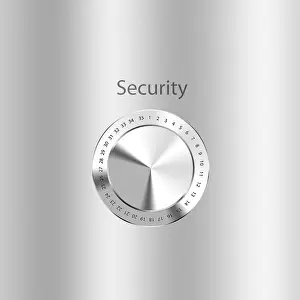 Protective Equipment Prints: Combination lock with a lettering 'Security'