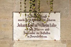 Central Europe Historical Image Prints: Commemorative plaque on a facade