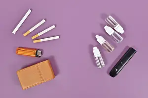 Real V Electronic Cigarettes Prints: Comparison between electronic and real cigarette with tools