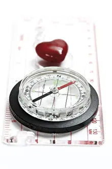 Heart Shape Symbolism Prints: Compass and heart
