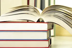 Book Composition Prints: Composition with books on the table