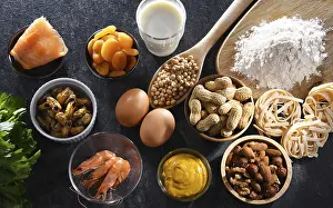 Food Allergens Prints: Composition with common food allergens including egg