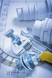 Construction Maintenance Concept Prints: Composition of construction objects maintenance concept
