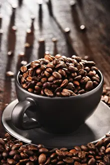 Coffee Composition Prints: Composition with cup of coffee and beans