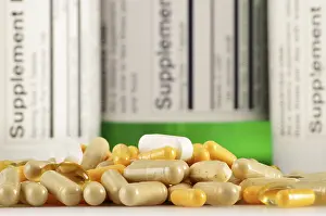 Dietary Supplement Capsules Prints: Composition with dietary supplement capsules