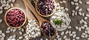 Balanced Diet Compositions Prints: Composition with dried beans on the table