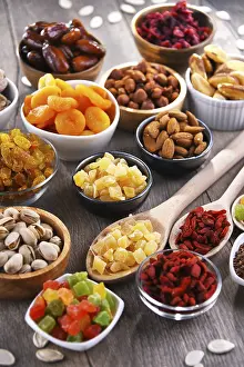 Vegan Diet Inspiration Prints: Composition with dried fruits and assorted nuts