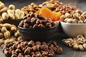 Vegan Dessert Ideas Prints: Composition with dried fruits and assorted nuts