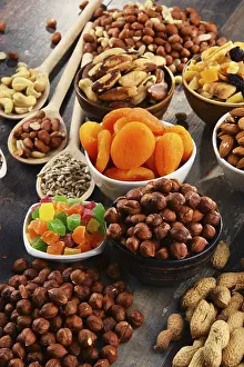 Balanced Diet Inspiration Prints: Composition with dried fruits and assorted nuts