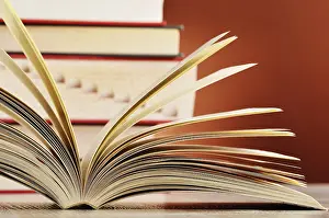 Educational Institution Art Print Prints: Composition with glasses and books on the table