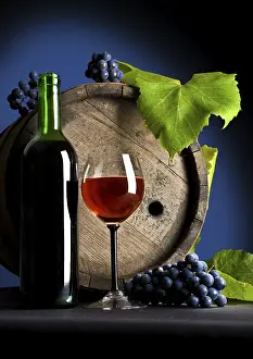 Red Wine Composition Prints: Composition from grapes and red wine