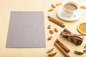 Blank Copy Space Image Prints: Composition with gray paper sheet