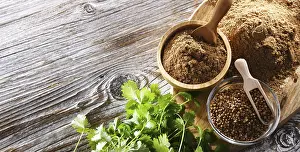 Deserted Spice Plant Scene Prints: Composition with ground coriander