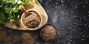 Aromatic Spice Plant Prints: Composition with ground coriander