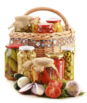 Preserved Food Prints: Composition with jars of pickled vegetables