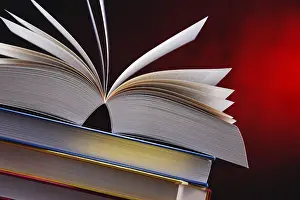 Religious Text Reference Books Prints: Composition with open book on the table